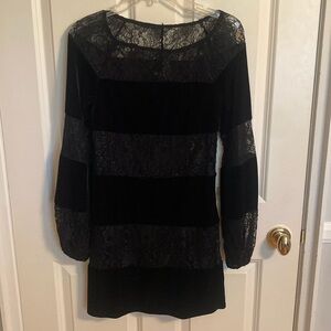 Laundry black dress with black lace - like new!